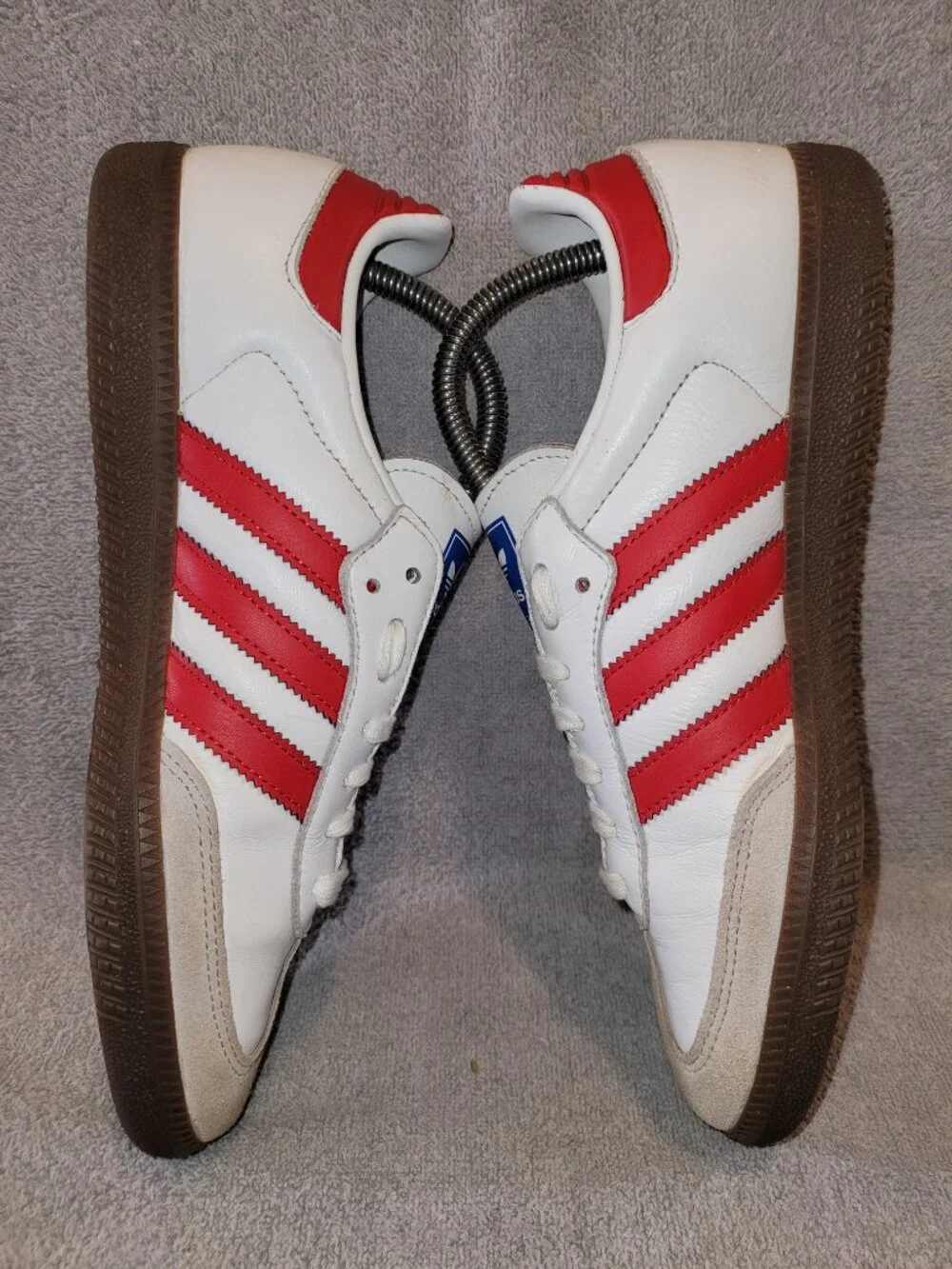 Adidas Samba OG Men Size 7.5 White Scarlet Red Brown Sneakers Shoes IG1025